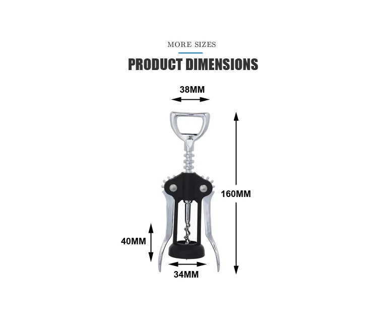 Многофункциональные двойные рычаги из нержавеющей стали, вертикальный винтовой штопор и открывалка для бутылок