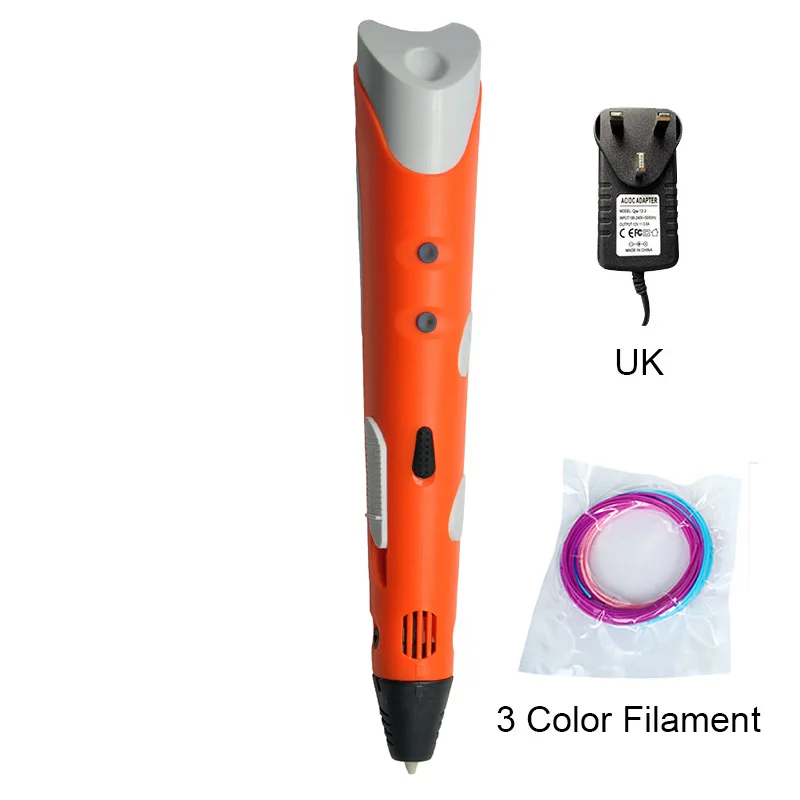 DEWANG 3d Pen UK DEWANG пластиковая 3d Ручка для рождественских подарков на день рождения с 1,75 мм PLA нитью Samrt 3 d ручки для рисования ручка для печати Stylo - Цвет: DEWANG 3d Pen UK