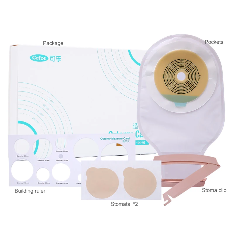 Cofoe цельная система Ostomy мешки одноразовые Colostomy мешок пакет для илеостомии 10 шт