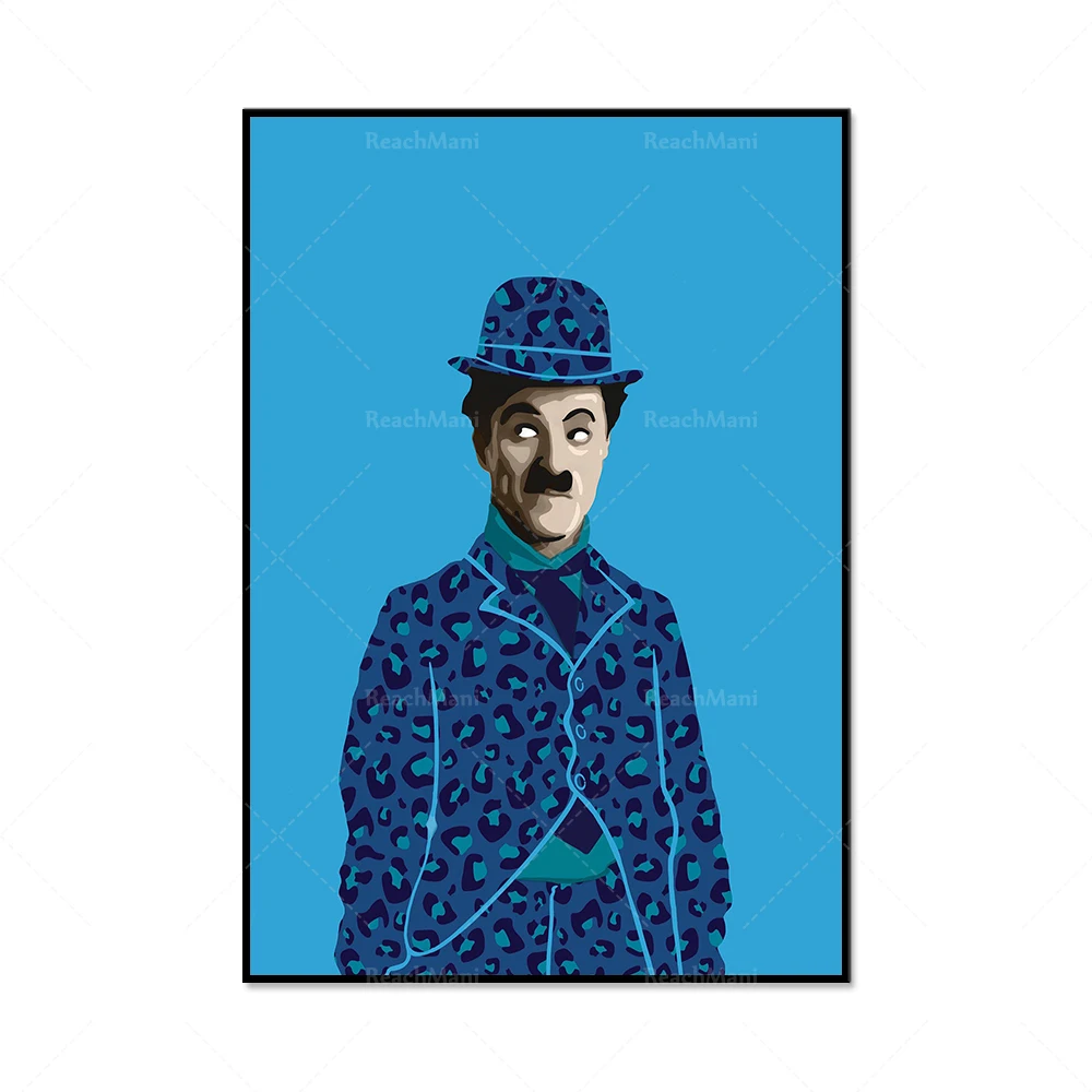 Quadro Stile Vintage Serie Celebri Attori Charlie Chaplin Stampa Su