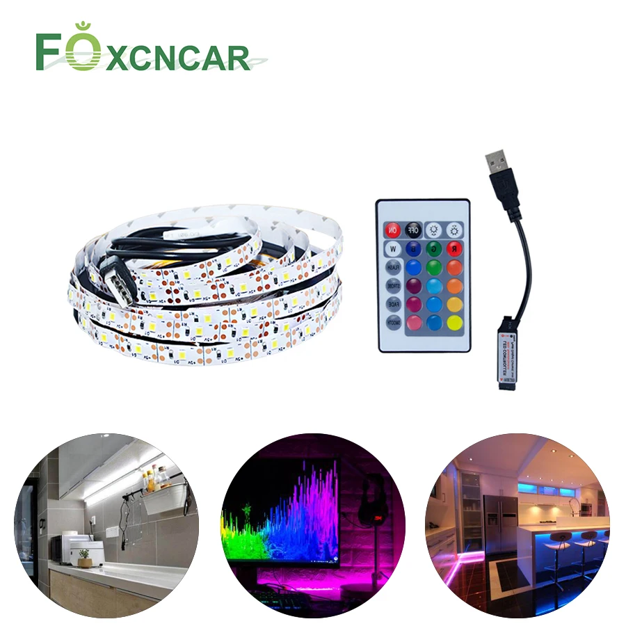 СВЕТОДИОДНАЯ лента SMD 2835 RGB 5 В 60 светодиодов/м|Подшкафные лампы| |