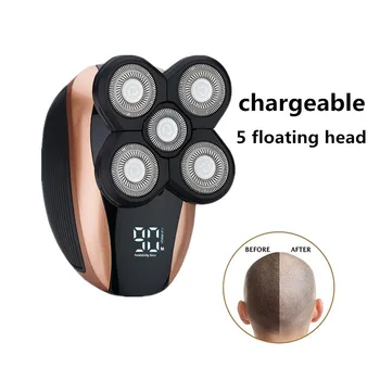 

DDPGGL 5 In 1 Men High Quality USB Charging 4D Electric Shaver Replaceable Rotatable Cutter Head Nose Ear Hair Trimmer Bald Head