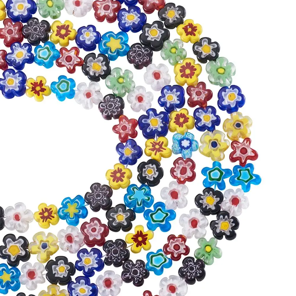 Pandahall Millefiori Цветочные стеклянные бусины для самостоятельного изготовления