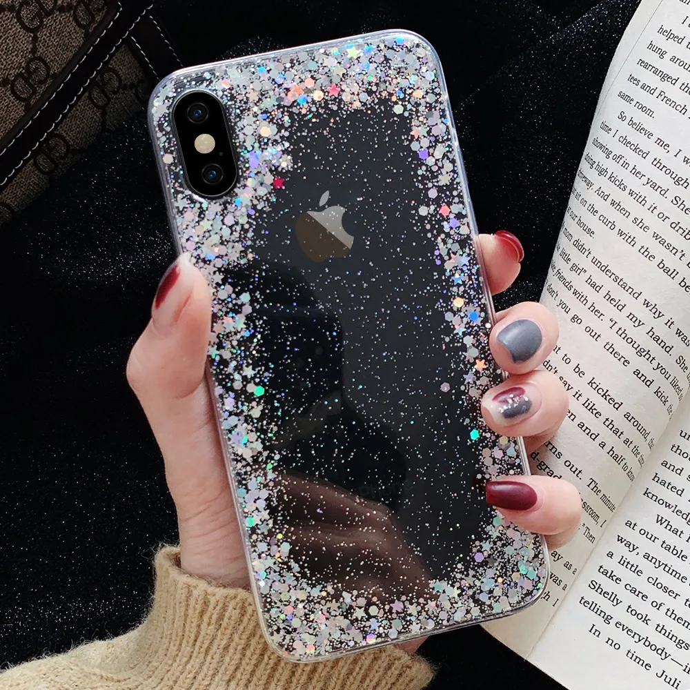LLZ.COQUE Блестящий силиконовый мягкий чехол для IPhone 11 Pro Max X Xr Xs Алмазный телефона 7 Plus