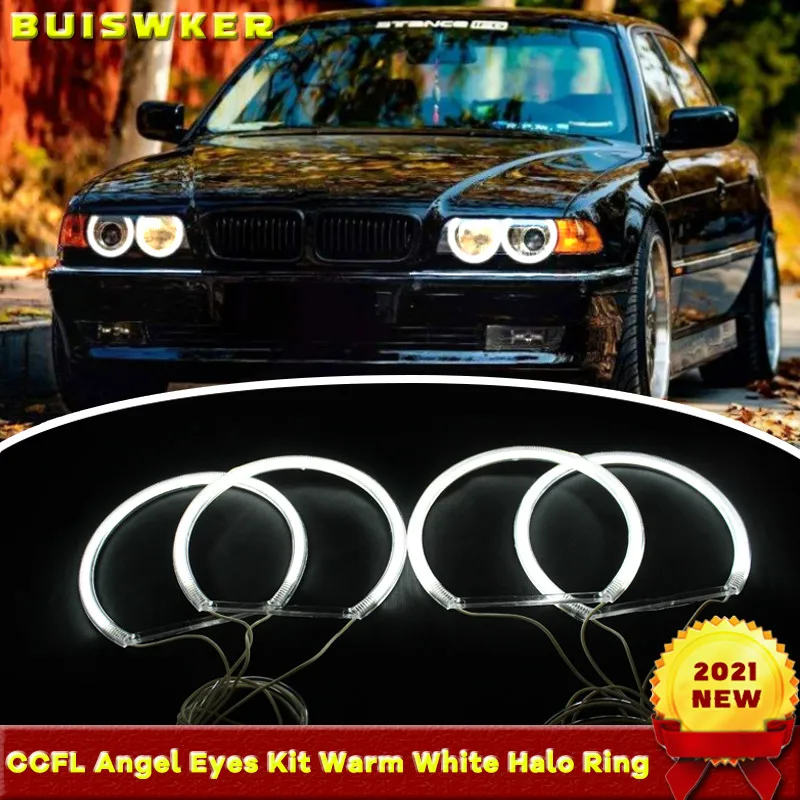 Авто-Стайлинг двойной цвет белый желтый 4X131MM светодиодный гало кольца хлопок