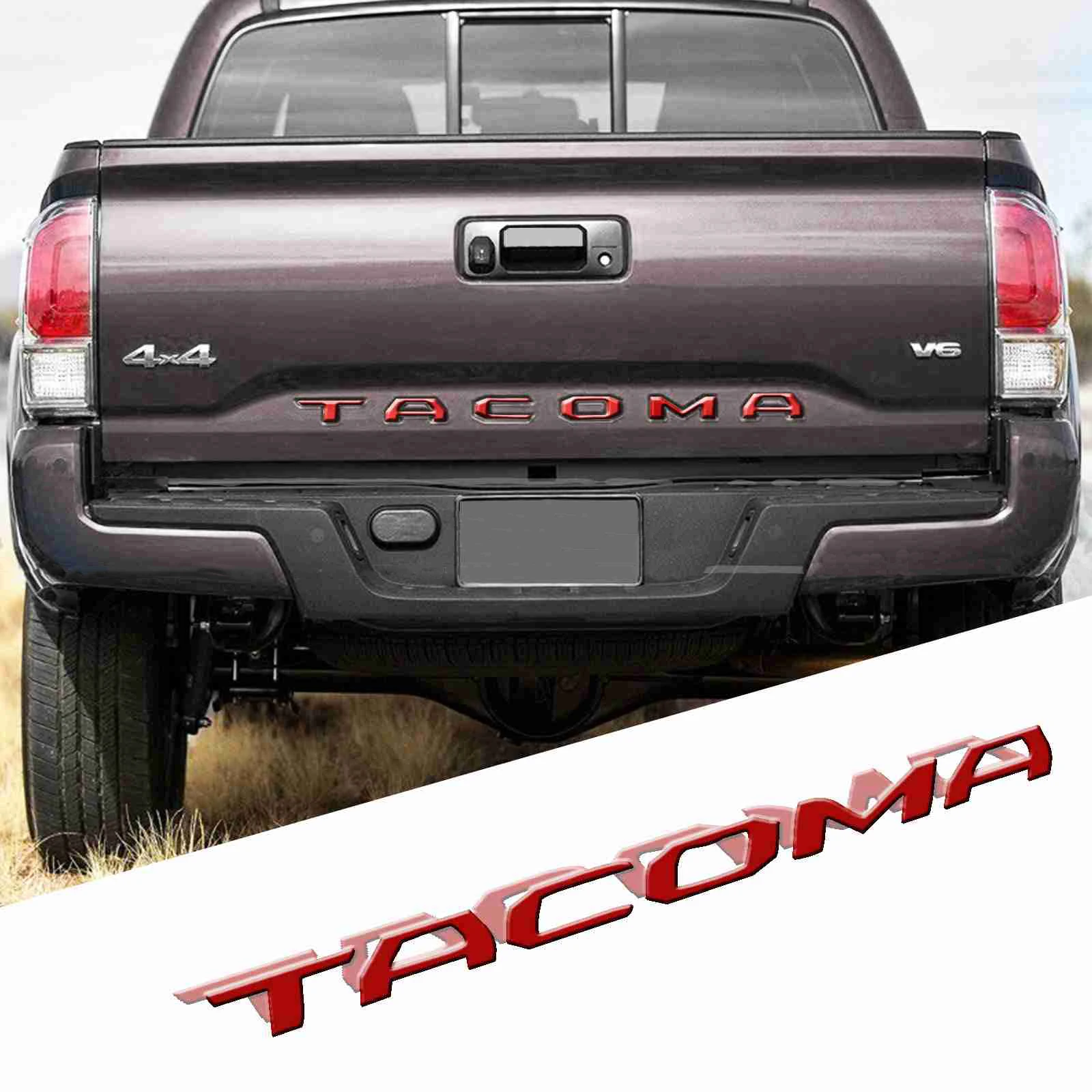 KJAUTOMAX для Toyota Tacoma- задняя дверь буквы вставки красный высокого качества ПВХ стикер