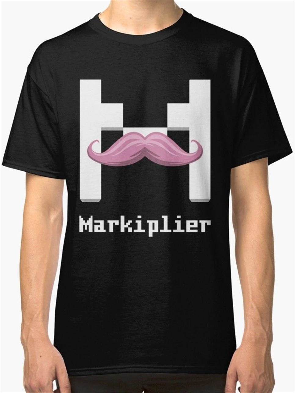 Markiplier Логотип для мужчин Черная топы футболки Костюмы уличная забавная футболка