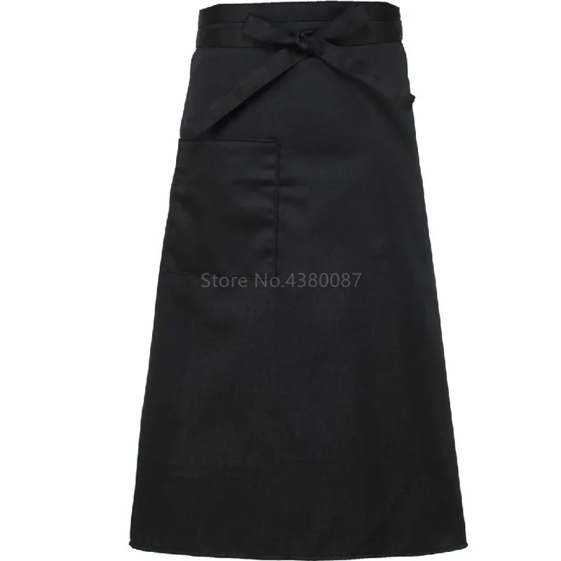 Waiter Kitchen Wear Men Chef Uniform Polyester Striped Women Waitress Restaurant Cook Costumes Cafe Pocket Chef Aprons