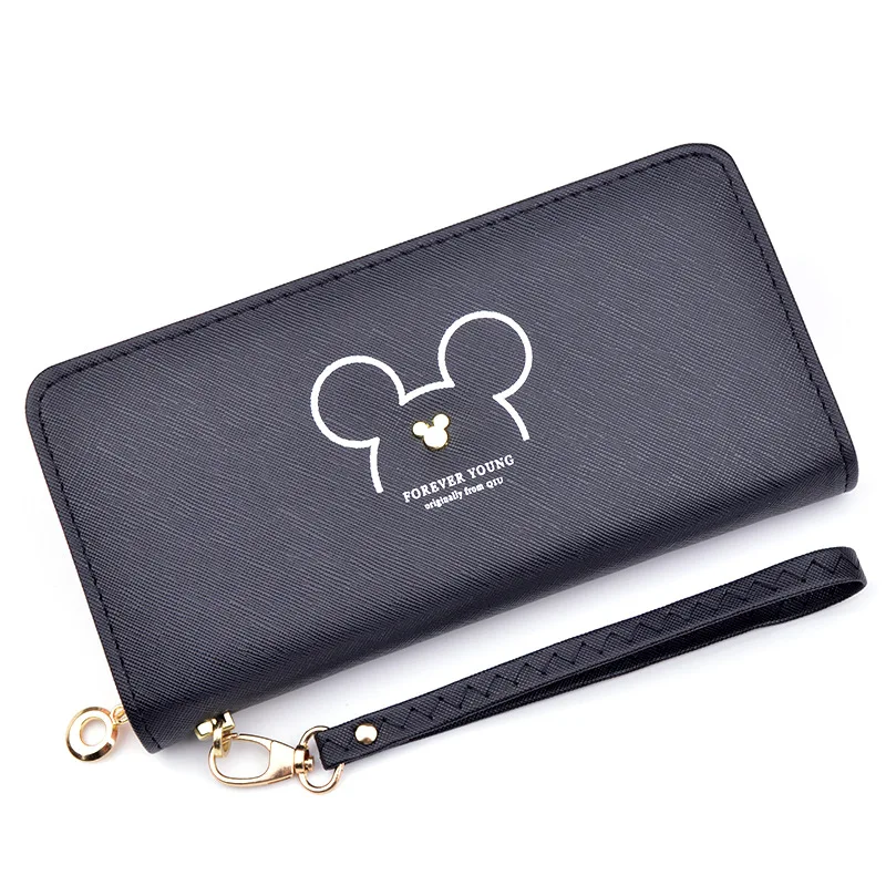 

Women's Wallet Phone Card Holder Slim Wallet Cartoon Mickey Head Cardholder Card Pocket Ladies Purses for Women Coins Money Bag