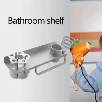 

Durable Household Wall Hair Dryer Rack Aluminum Heliciform Bathroom Wall Holder Toothbrush Shelf Storage Rack Fixture