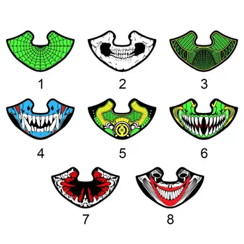 

Half Face Covered Masks Sound Controlled Terror Mask Cold Light Helmet Fire Glowing Dance Voice-activated LED Party Masks