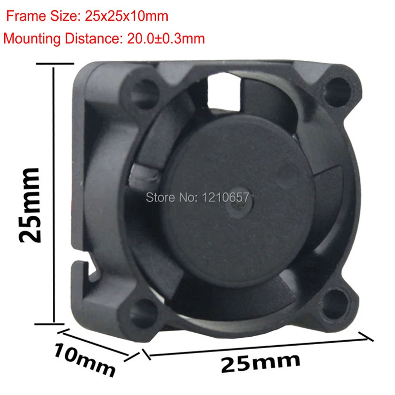 5 шт. Gdstime 25 мм 25x25x10 2Pin JST Dupont в 12 24 2510 втулка радиатор с шарикоподшипником мини