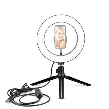 

LED Selfie Ring Light for Phone with Tripod Stand Photography Lamp Studio Photo Video Live Stream Dimmable for Makeup YouTube