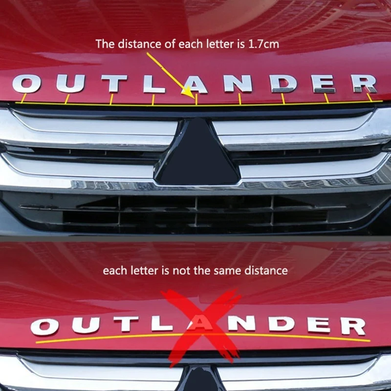 Нержавеющая сталь Тонкий Outlander текст 3D письмо наклейка Накладка для Mitsubishi Outlander 2013