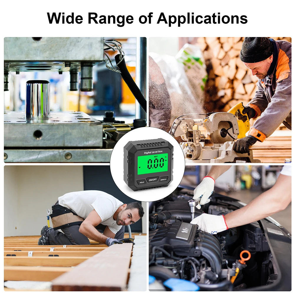 4*90° Digital Level Protractor Inclinometer Magnetic Base Digital Angle Gauge with Backlights Level Tester Measuring Tools New