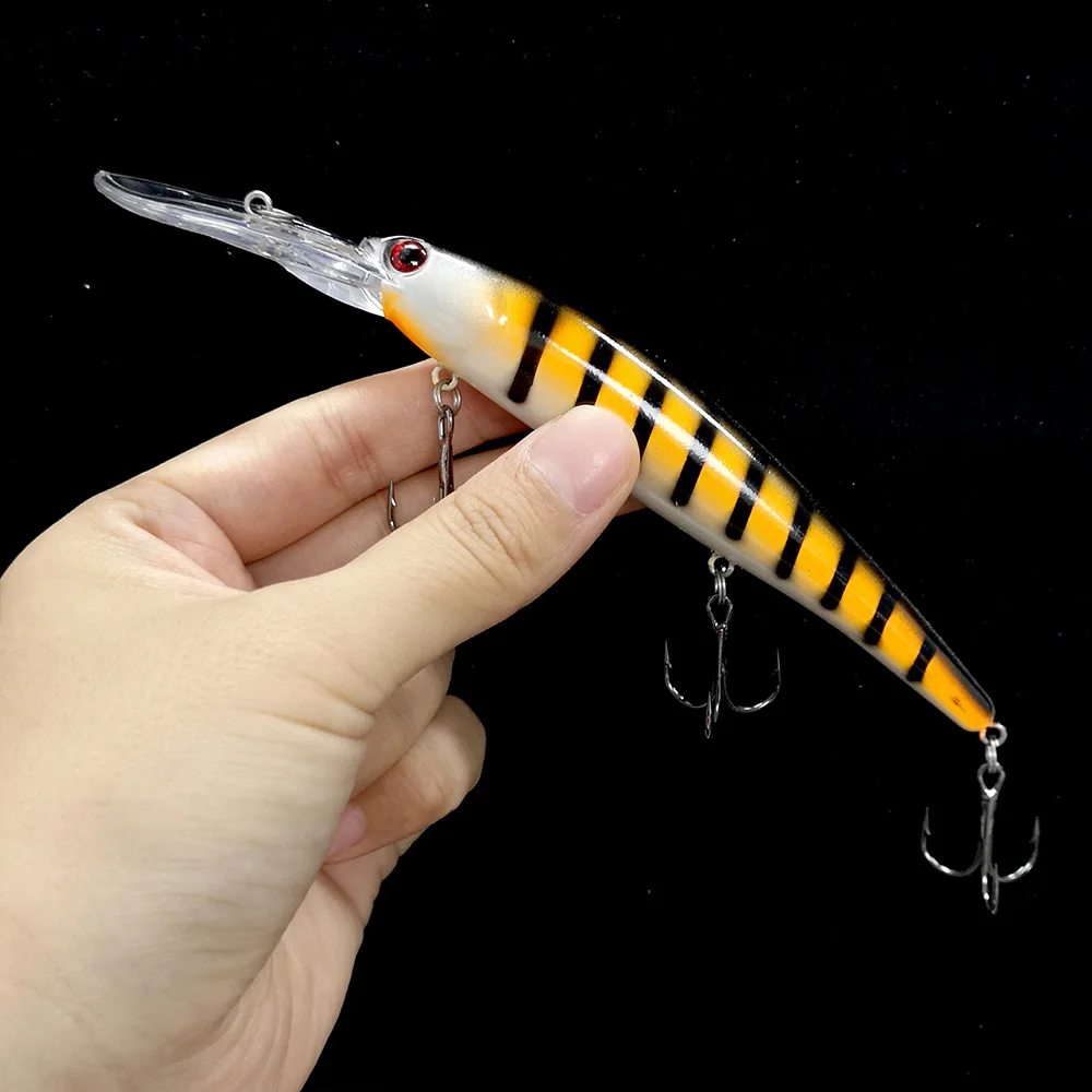 Deep Diving Minnow Wobbler Lure - Premium Fishing Bait for Bass, Pike, Walleye, and Perch