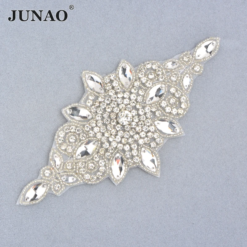 JUNAO, 90*240 мм, Стразы для шитья с кристаллами, AB, цветок, нашивки, исправление, аппликация из кристаллов, железные вставки, стразы, мотивы для свадебного платья