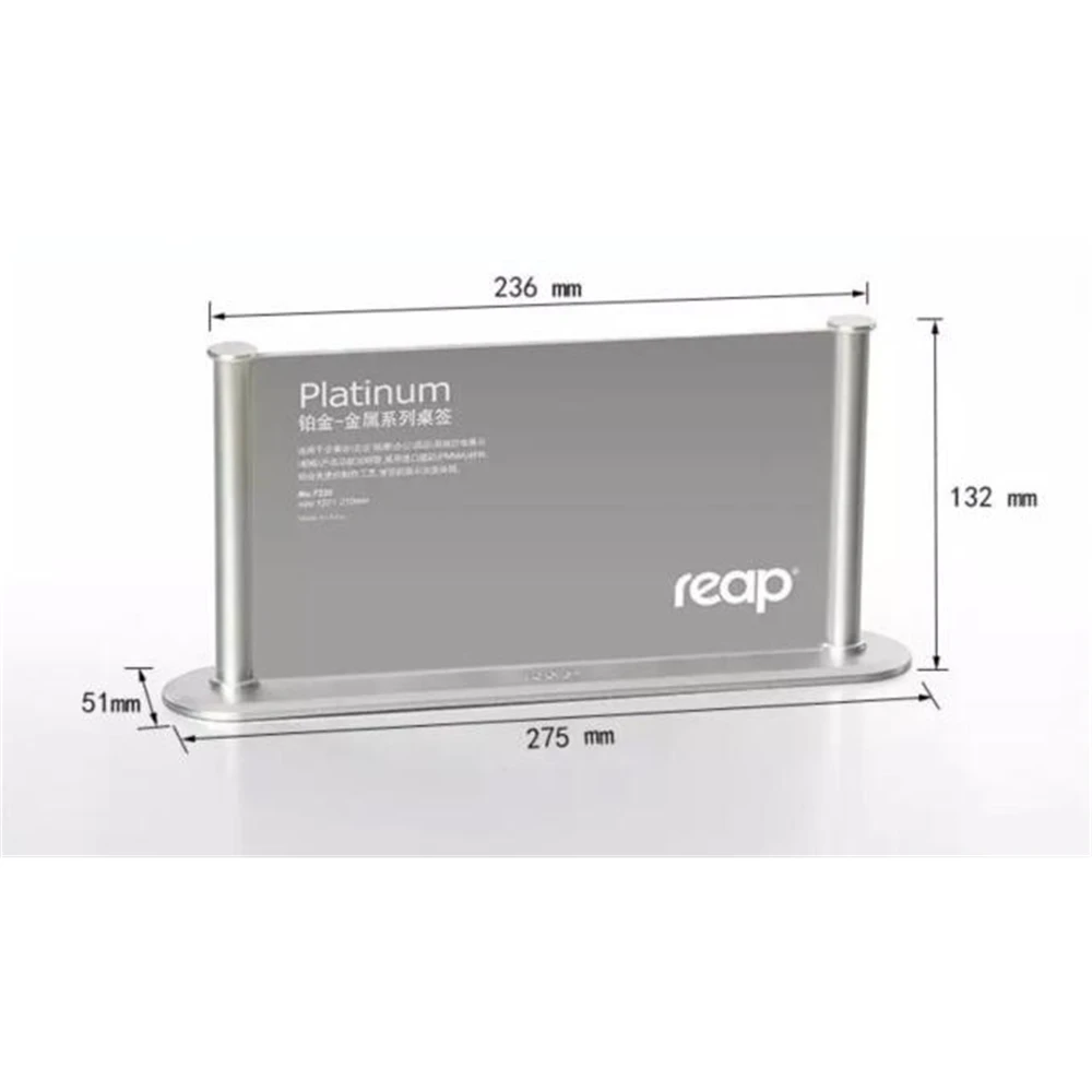

236*132 Mm Imitation Metal Counter Top Sign Holder Desk Sign Label Holder Photo Frame Stand Office Name Card Display Rack