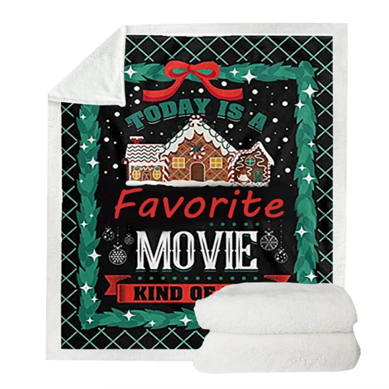 F This Is My Hallmark Christmas Movie Watching Blanket Double-Sided Thickening Super Soft Warm Plush Throws For Adults And Kids - Color: F