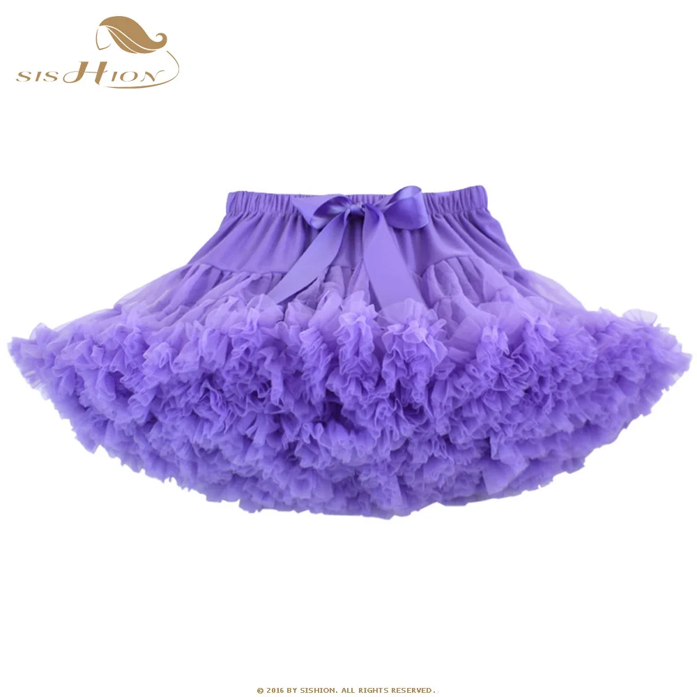Light Purple SISHION/осенне-зимняя Рождественская сетчатая юбка, Женская бальная юбка-пачка, однотонная плиссированная мини-юбка с бантом, сексуальные юбки QY0383 - Цвет: Light Purple