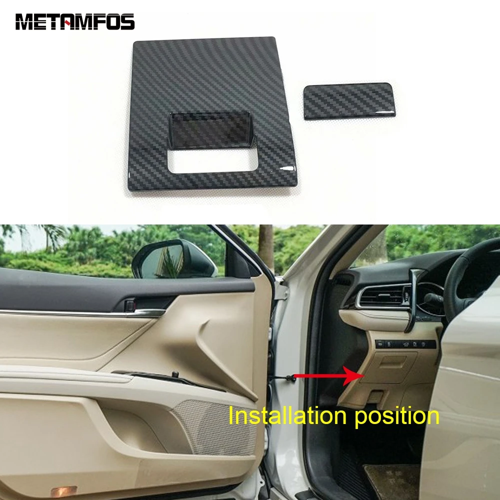 

For Toyota Camry 2018 2019 2020 Driver Position Storage Box Locker Cover Trim Container Decoration Frame Interior Accessories