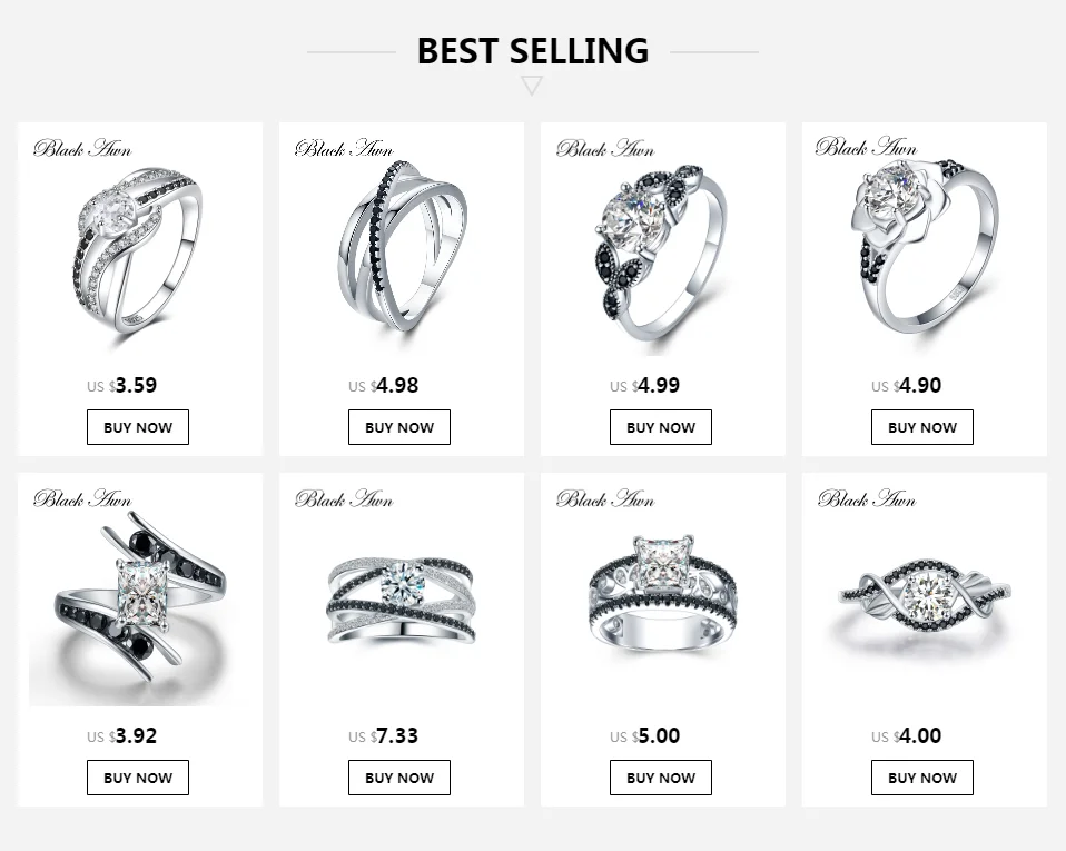 [BLACK AWN] 925 пробы Серебряное кольцо на палец, модные свадебные кольца для женщин, женские ювелирные изделия из стерлингового серебра Bague G079