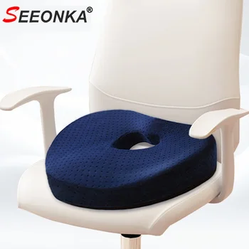 

Coccyx Pillow Chair Cushion Relieve Tailbone Pain Anti Hemorrhoids Wheelchair Office Worker Students Velvet Fabric Memory Foam