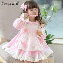 Dress for Girls Baby Autumn Winter Lolita Girl Princess Wedding Dress Peter pan Collar Birthday Party Dress for Kids Vestidos