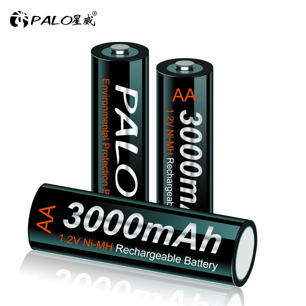 PALO 1.2V AA Rechargeable Battery 3000mAh AA Low Discharge Ni-MH Batteries For Electric Toy Car Alarm Clock Remote Control Mouse