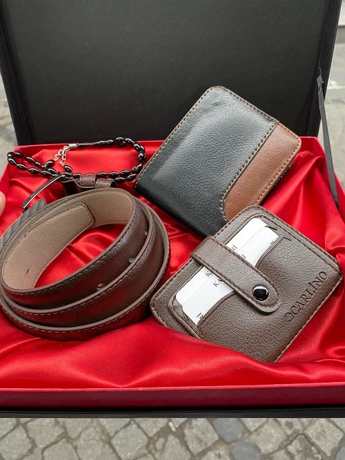 Carlino cartera clásica para hombre, accesorio de color negro marrón, con soporte para cinturón, Rosario, regalo elegante, en caja|Carteras| AliExpress