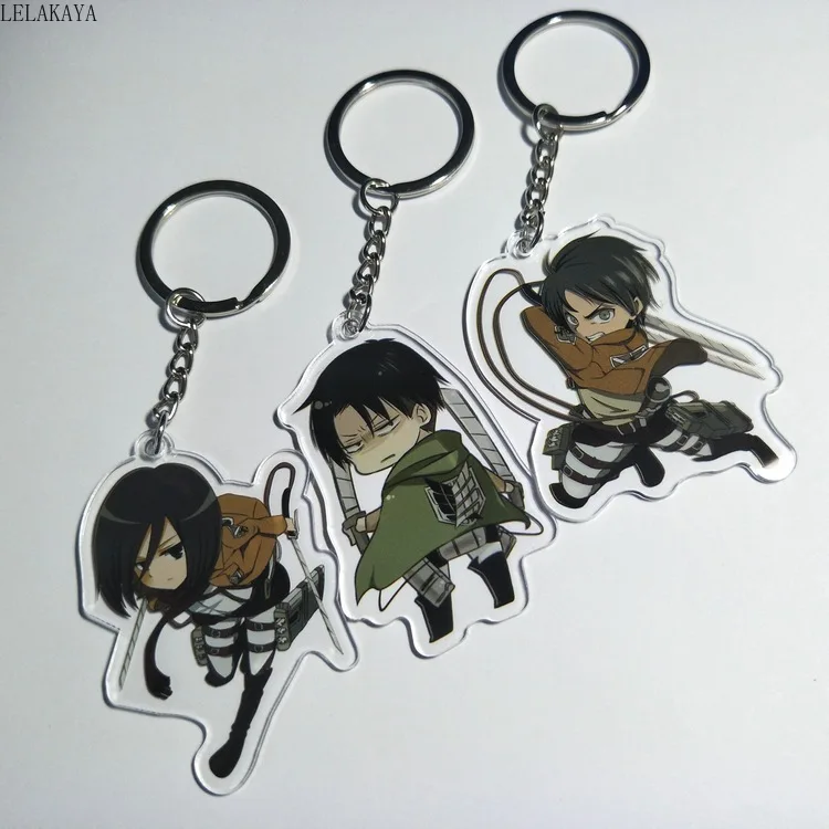 

1PCS Anime Tokyo Ghoul Attack on Titan Eren Jaeger Action Figure Printed Acrylic Keychain Pendant Car Bag Xmas Keyring Gifts New