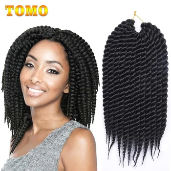TOMO 12" 18" Senegalese Twist Crochet Hair Extensions Ombre Color Jumbo Pre-twisted African Synthetic Braiding Hair 12 Roots 1