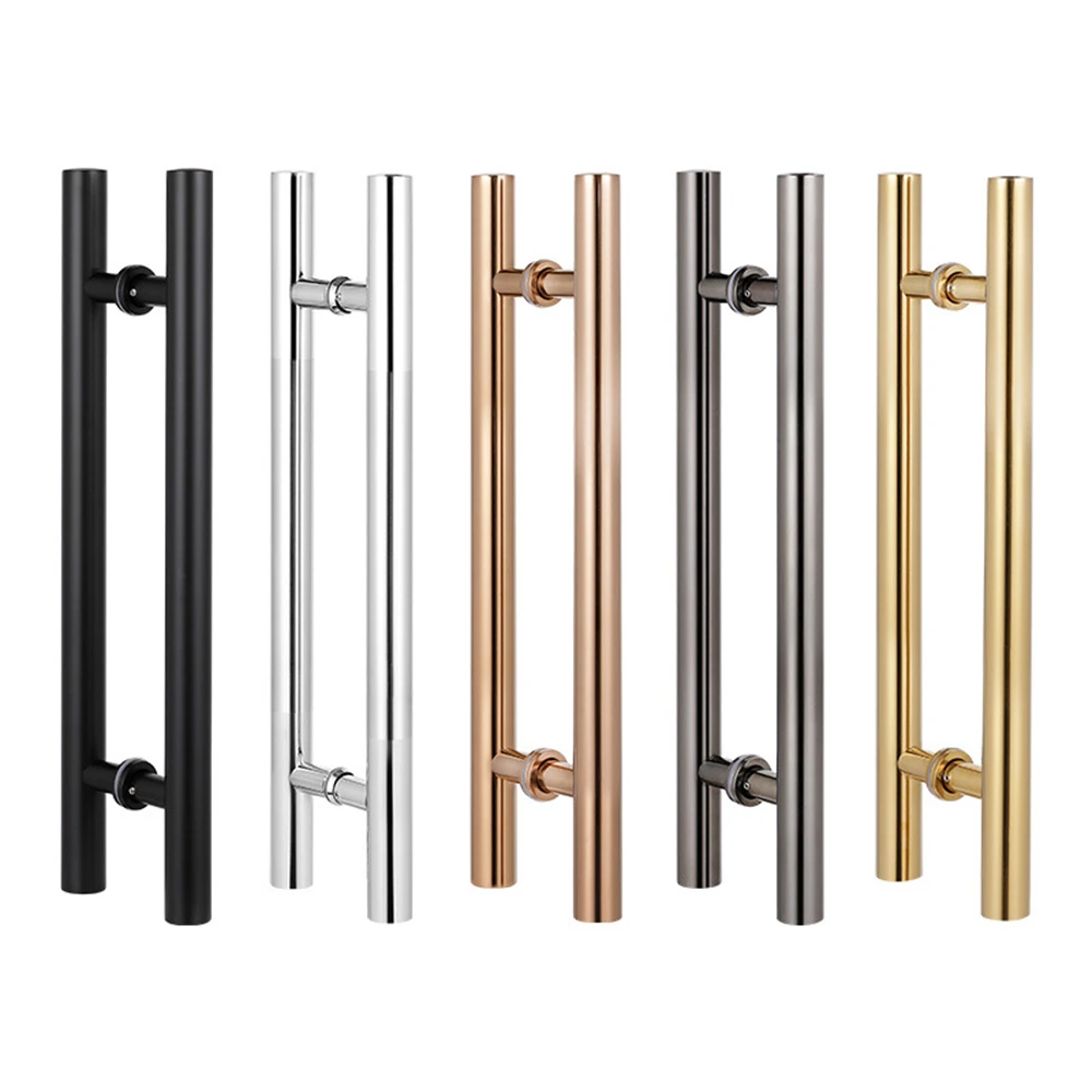 JACHOR Oval Shape Glass Door Handles Stainless Steel Barn Doors Pull Handle  Set Shower Door Hardware Fittings|Door Handles| - AliExpress