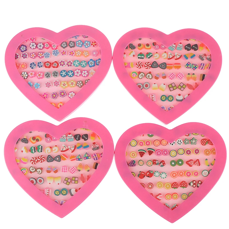 36 пар/компл. мода мультфильм ручной работы фрукты Полимерная глина серьги гвоздики комплект ювелирных изделий серьги для Для женщин и девочек детей наборы для стрижки и удаления волос