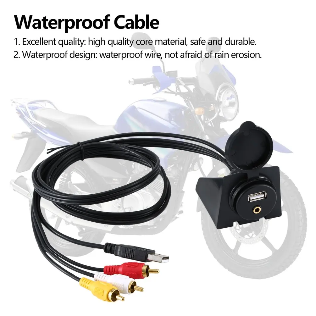 Usb Am+ 3Rca/Dc3.5+ Af водонепроницаемый кабель для автомобиля и мотоцикла приборная панель линия корабль инструмент Водонепроницаемая линия