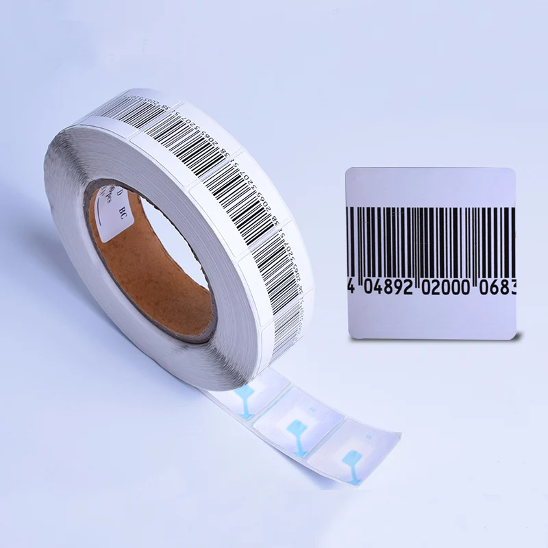 

(1000pcs/roll) Barcode security system anti-theft tag RF 4*4cm Barcode Soft Sticker 8.2 MHz EAS Security Anti-theft Label