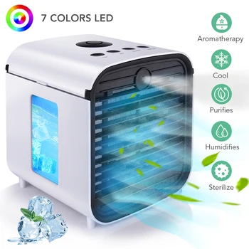 

7 Color Humidifiers Mini Air Conditioner Air Cooler Fans USB Portable Air Cooler Table mini Fan For Office Refrigerating Device