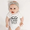 My Cute Auntie Is Single Wanna Be My Uncle Funny Baby Bodysuits Cotton Short Sleeve Baby Boys Girls Onesies Infant Rompers 2