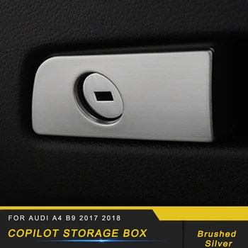 

For Audi A4 A5 S4 S5 B9 2017 2018 Car Passenger Seat Storage Box Handle Sticker Frame Cover Trim Interior Accessories