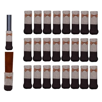 

Chair Leg Socks Knitted Furniture Socks Leg Floor Protectors Furniture Table Feet Covers for Moving Easily 24Pcs