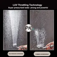 Bathroom 3 Modes Adjustable Shower Head High Pressure Water Saving Nozzles Sprayer One Key Stop Water Showerhead Jetting Shower 2