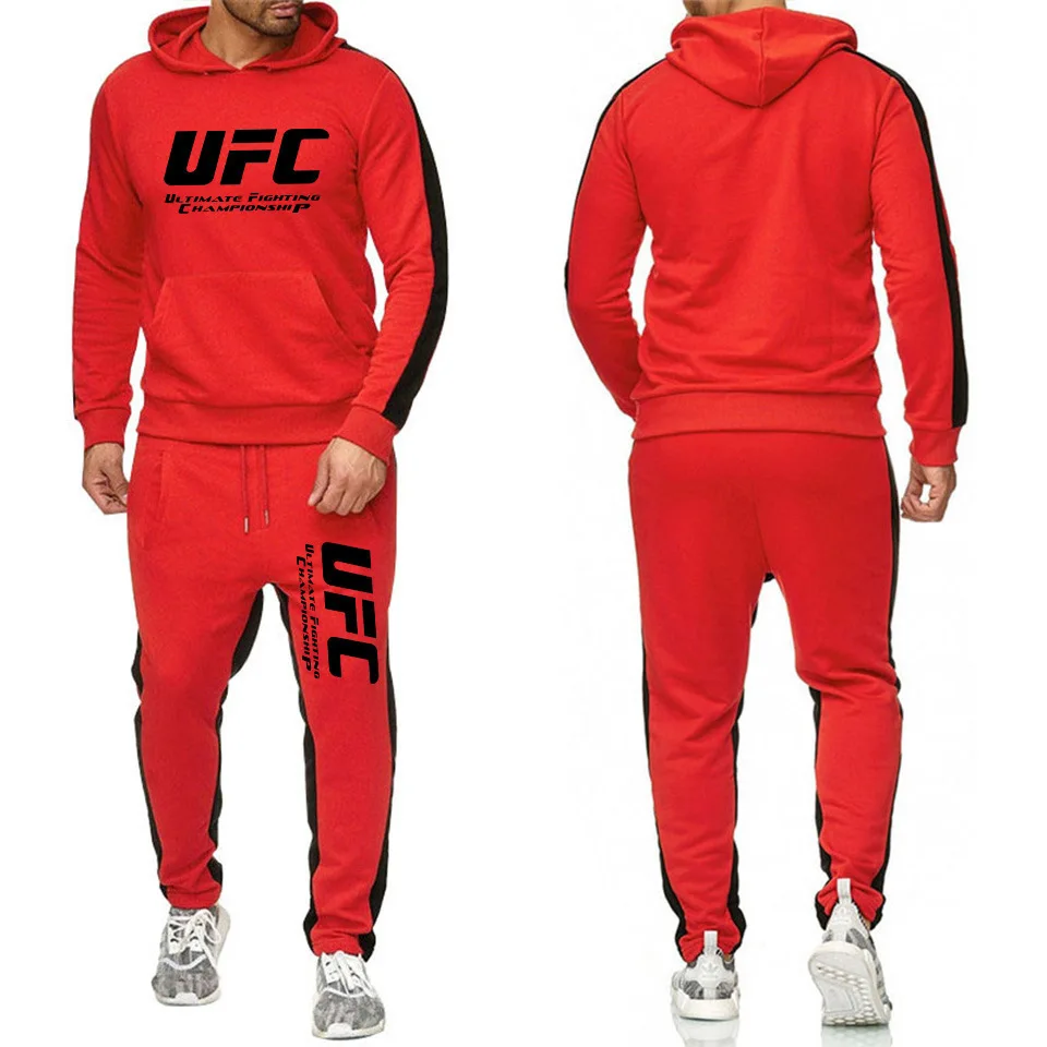 UFC спортивная рубашка набор Ouma Ultimate Fighting с надписью Толстовка+ спортивные штаны комплект из двух предметов Спортивная повседневная мужская