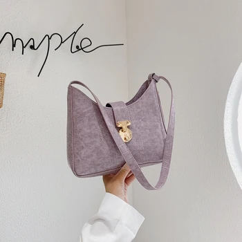 

Chic Vintage PU Leather Shoulder Bag Classic Texture Creative Delicate Design Women Small Stone Pattern Portable Tote Handbags