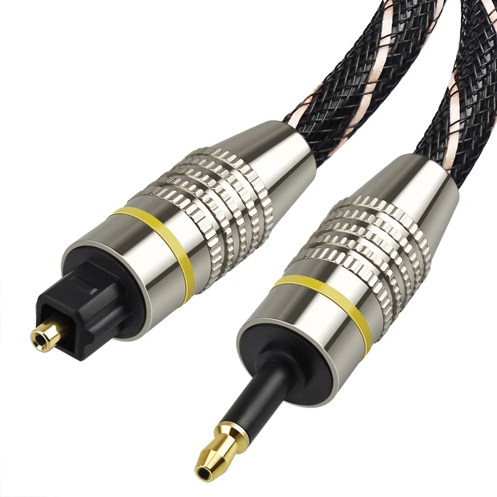 Toslink para mini cabo de áudio óptico, som digital, 3.5mm spdif, cabo