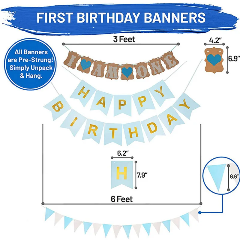 

Children Party Decorations Baby 1 Year Old Birthday Balloon Set FP8