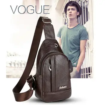 

Anti-Theft Men's Soft Leather Messenger Bags USB Charging Chest Bag Small Single Shoulder Bag Crossbody Handbag Briefcase Bag