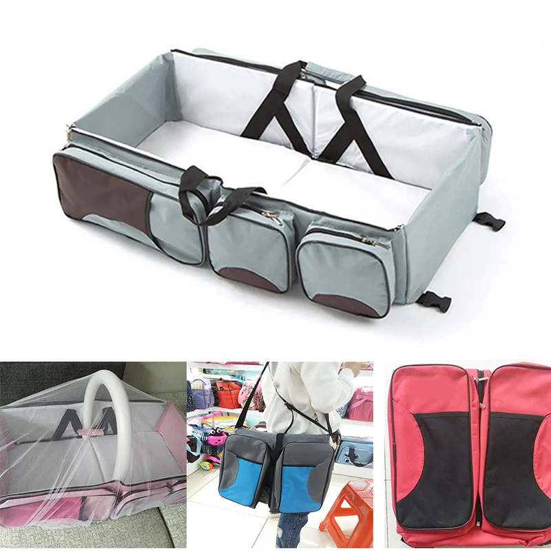 Складная сумка для путешествий, Детская переносная люлька для новорожденных с 5 карманами, непромокаемые сумки для мам HTQ99