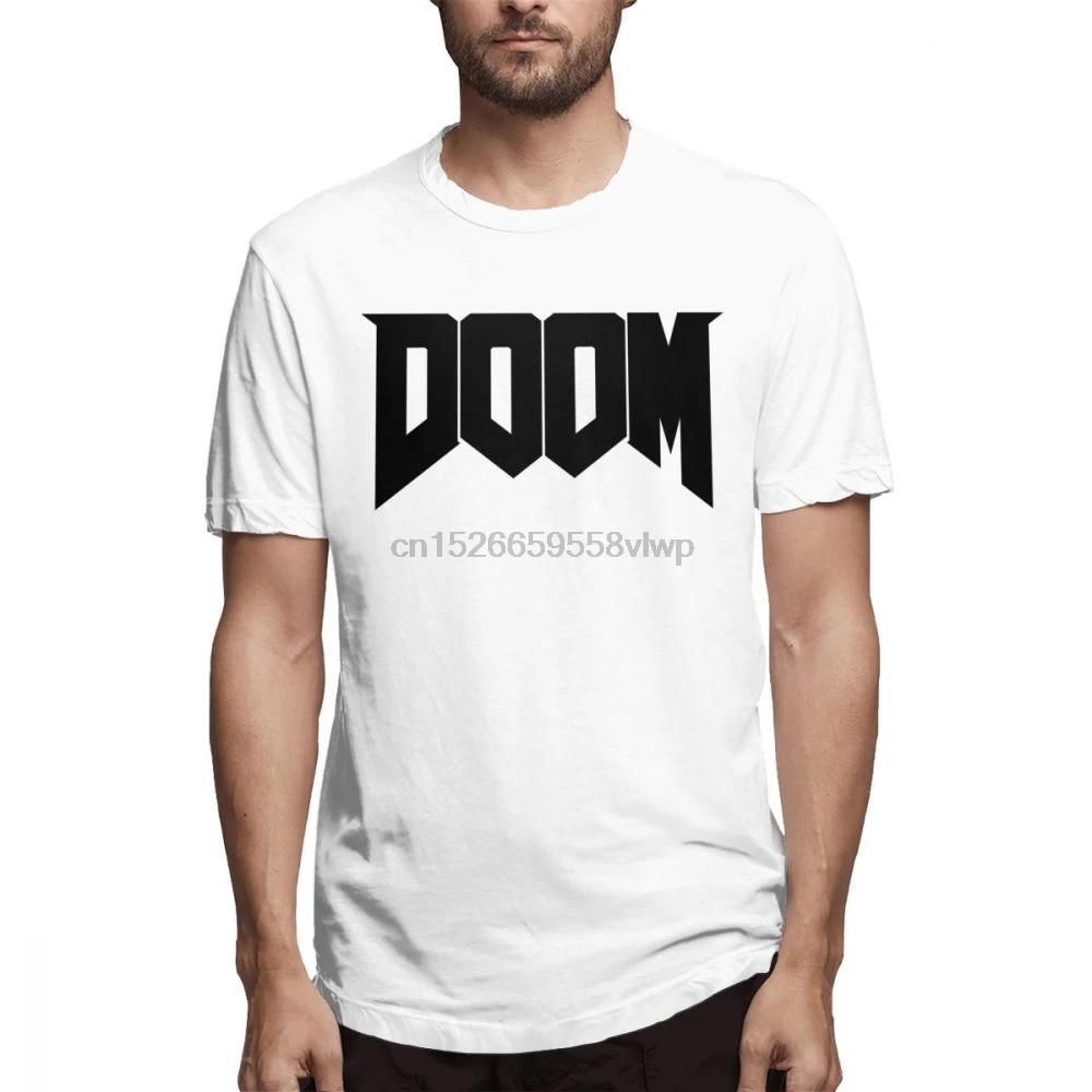 3D принт Doom логотип футболка для мужчин досуг уникальный качество хлопок Футболка