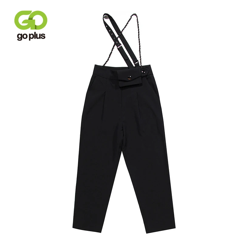 

GOPLUS Pants Women High Waist Office Lady Black Harem Pants Ankle-length Overalls Trousers Pantalon Femme Spodnie Damskie C10725