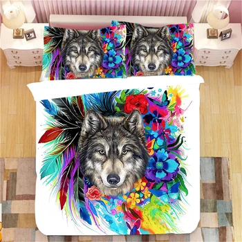 

Wolf 3D Printed 3pcs Bedding Set Duvet Cover Bed Cover Set Bedspreads Home Textiles